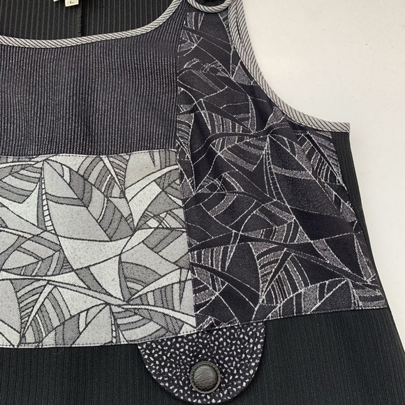 Max & Mable Maxi Dress Large  Black Gray Print Patchwork Sleeveless Travel USA - Picture 8 of 13